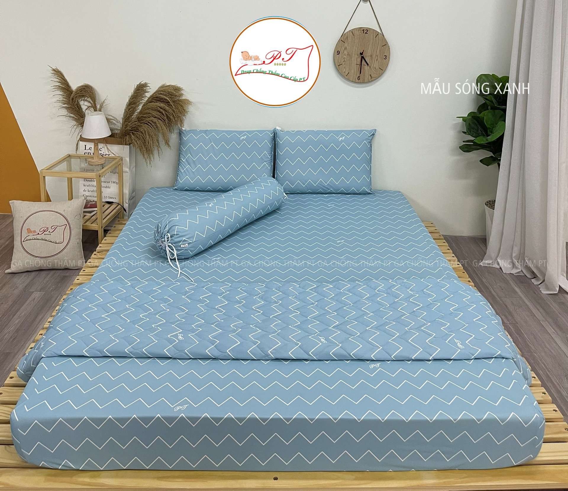 HCM--Ga Chống Thấm Cao Cấp PT Mẫu Họa Tiết Sóng Xanh