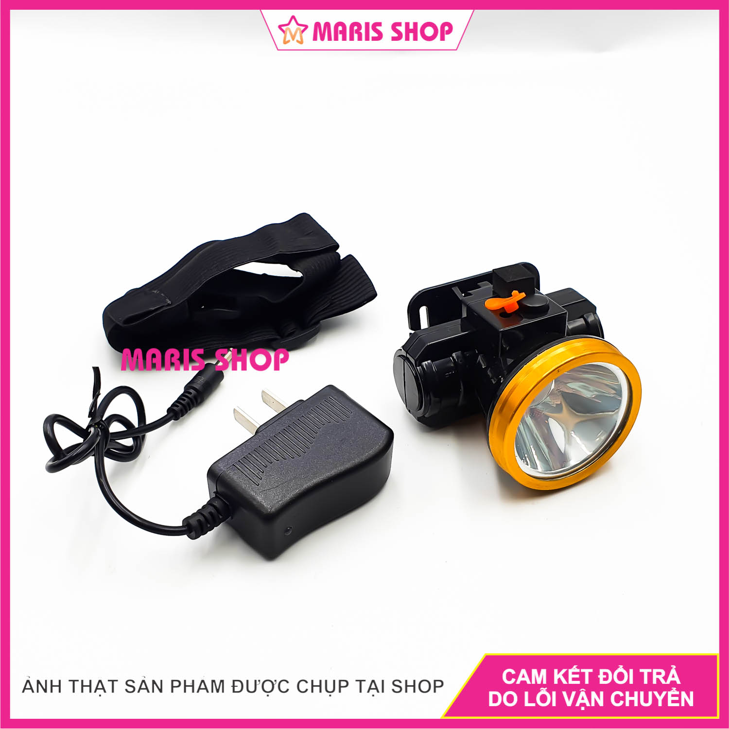 Đèn pin đội đầu đi mưa ánh sáng trắng, soi ếch soi cá đi câu đêm, đi rừng, đèn pin đi xe đạp, đèn pin cầm tay
