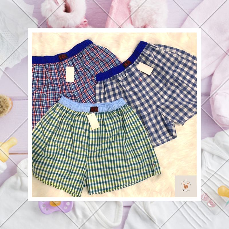 Combo 3 Quần Đùi Boxer Nam H33 sọc CARO Nhiều màu - Quần Ngủ Nam Mặc nhà Cao Cấp