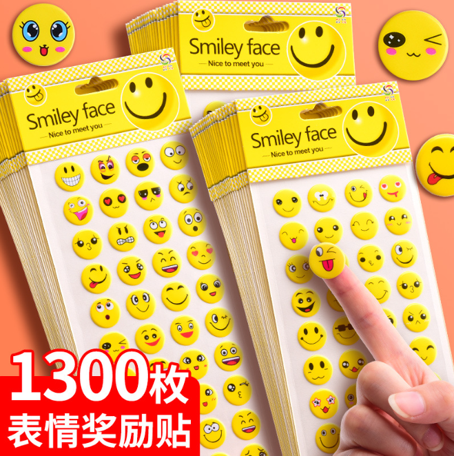Sticker nổi icon hình mặt cười và nhiều sắc thái dễ thương