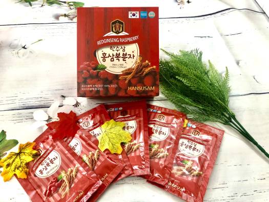 Nước Chiết Xuất Phúc Bồn Tử Hồng Sâm HANSUSAM Hộp 20 Gói x 70ml - Quà Biếu - Tăng cường sức khỏe