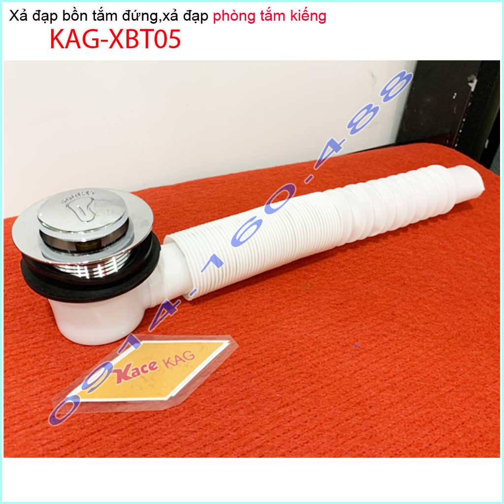 Bộ xả bồn tắm đứng KAG-XBT05 xả bồn tắm kính Bộ xả khay tắm đứng xả đạp chân thoát nước nhanh sử dụng tốt
