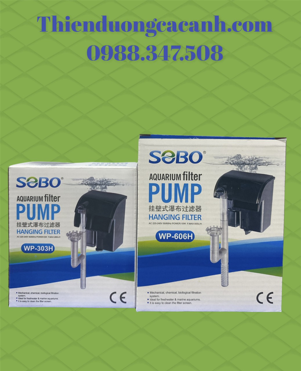Lọc thác cho bể cá nhỏ sobo wp-303h-606h