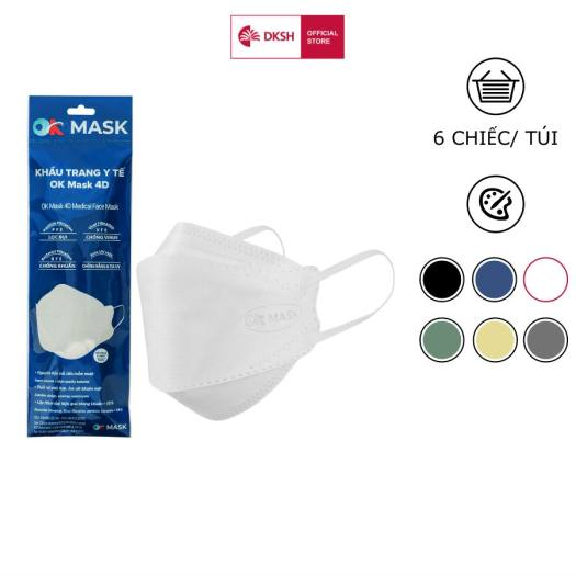 Khẩu Trang Y Tế OK Mask 4D Cao Cấp (DKSH phân phối) - Bịch 6 chiếc