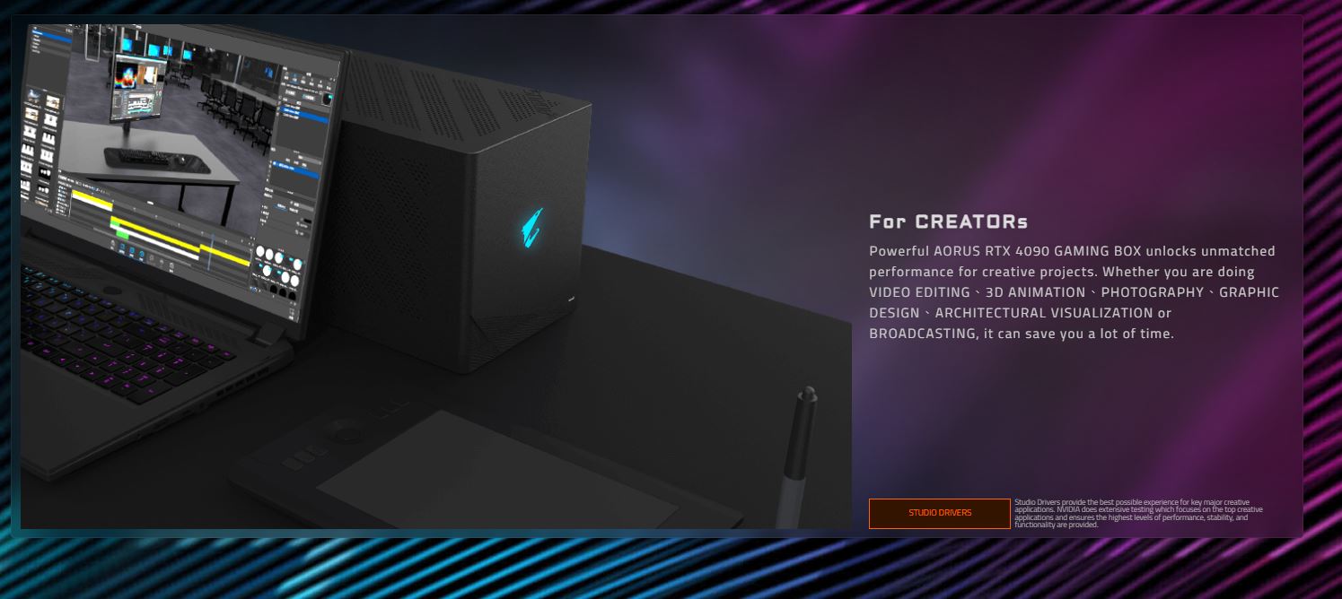 GIGABYTE AORUS RTX 4090 GAMING BOX eGPU WATERFORCE All-in-One