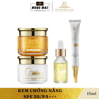 Bộ Kem Face Dưỡng Da Ban Ngày Chiết Xuất Đông Trùng Hạ Thảo - Collagen X3 Đông Anh (15g) Chính Hãng, Ngừa Mụn, Giảm Thâm Nám, Dưỡng Trắng Da