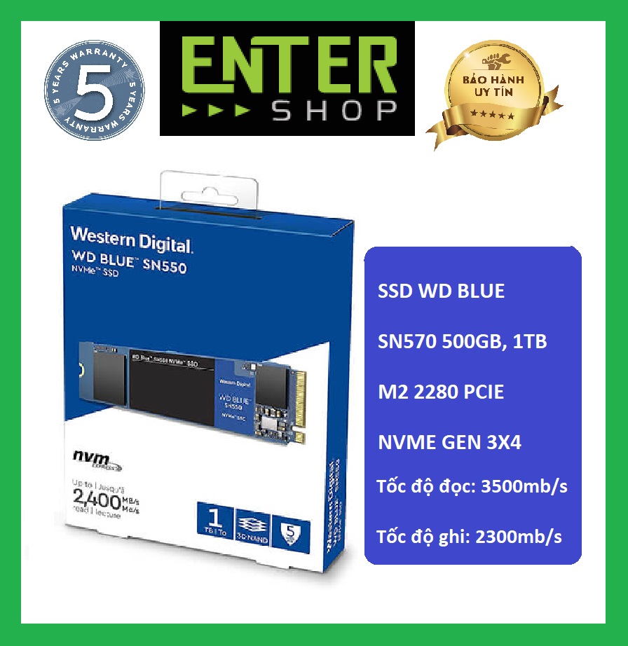 Ổ cứng ssd laptop, pc sn570 500gb, 1tb - nvme pcie gen 3x4 bảo hành 5 năm