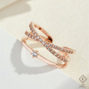 18K RoseGold CZ Adjustable Ring - Hypoallergenic Pandora Accessories