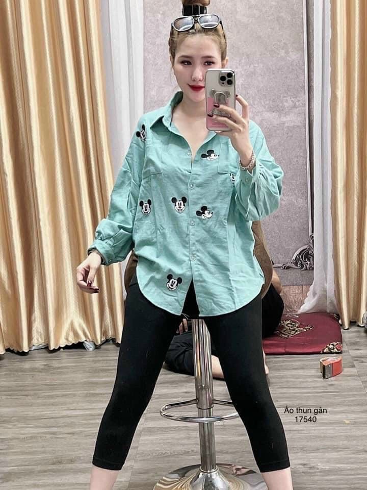 [ Voucher 50k Freeship Max 0 đồng toàn quốc ] SET BỘ ÁO SƠ MI MICKY, QUẦN LEGGING, SET BỘ MẶC Ở NHÀ, ĐI CHƠI ÁO SƠ MI, QUẦN ÔM DÀI CHẤT VẢI MÁT- MTB