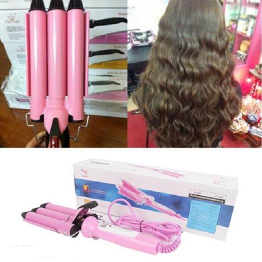 Máy Bấm Tóc Gợn Sóng, Máy Tạo Kiểu Uốn Xoăn Sóng Nước Máy Làm Xoăn Sóng 3 Trục Phong Cách Hàn Quốc.