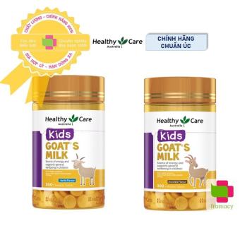 Kẹo sữa dê Healthy Care Goat's Milk Socola/Vani, Úc (300v) bổ sung canxi,  biếng ăn chậm lớn cho trẻ từ 2 tuổi