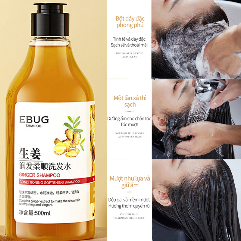 Dầu gội gừng tươi dầu gội mọc tóc dầu gội chống rụng tóc 500ml tự nhiên cải thiện tóc khô kiểm soát dầu xóa gàu