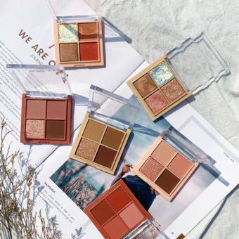 BEAUTYBIGBANG Bảng Phấn Mắt Bảng Phấn Mắt Làm Đẹp 4 Màu Trang Điểm Phấn Mắt Lâu Trôi