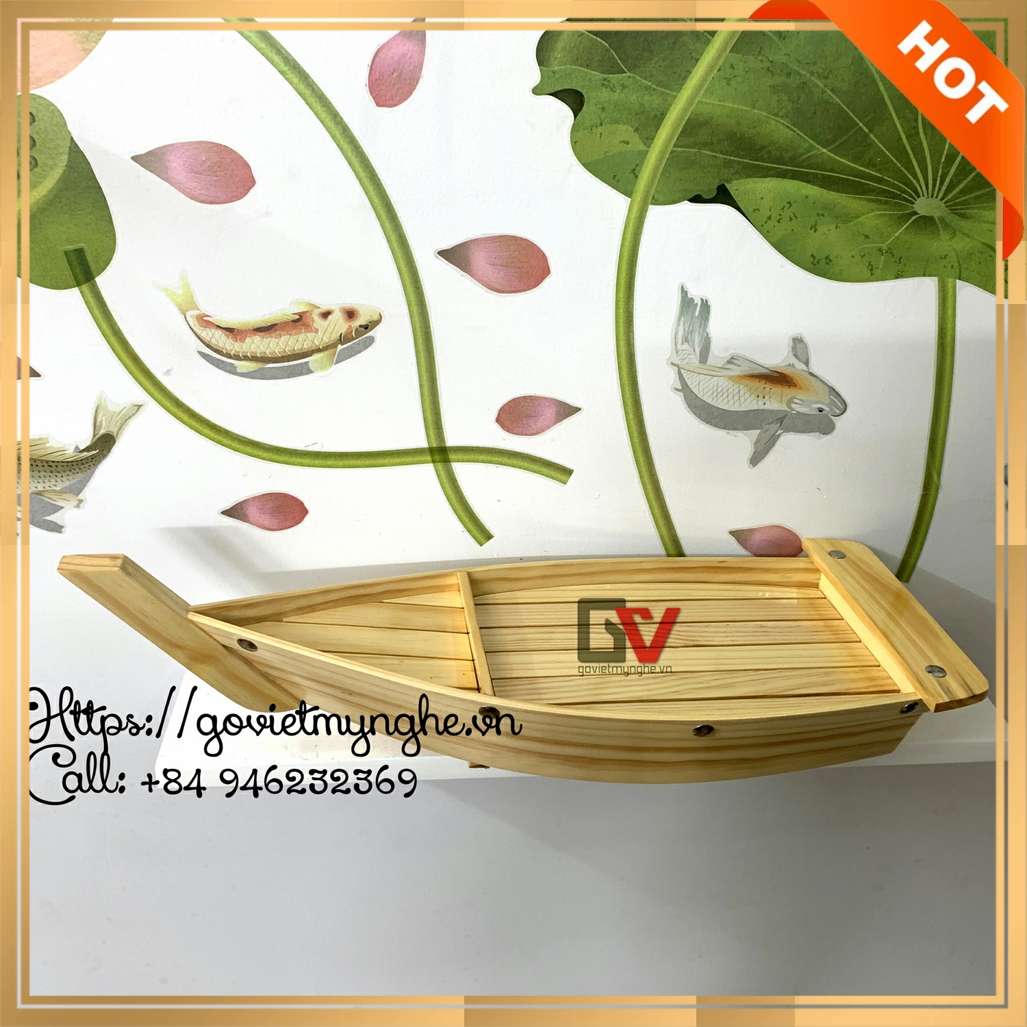 [Dài 68cm - 0 cột buồm] Khay gỗ đựng sushi - khay thuyền gỗ đựng sashimi hình con thuyền gỗ sushi - Gỗ thông - Hàng Chuẩn Nhật