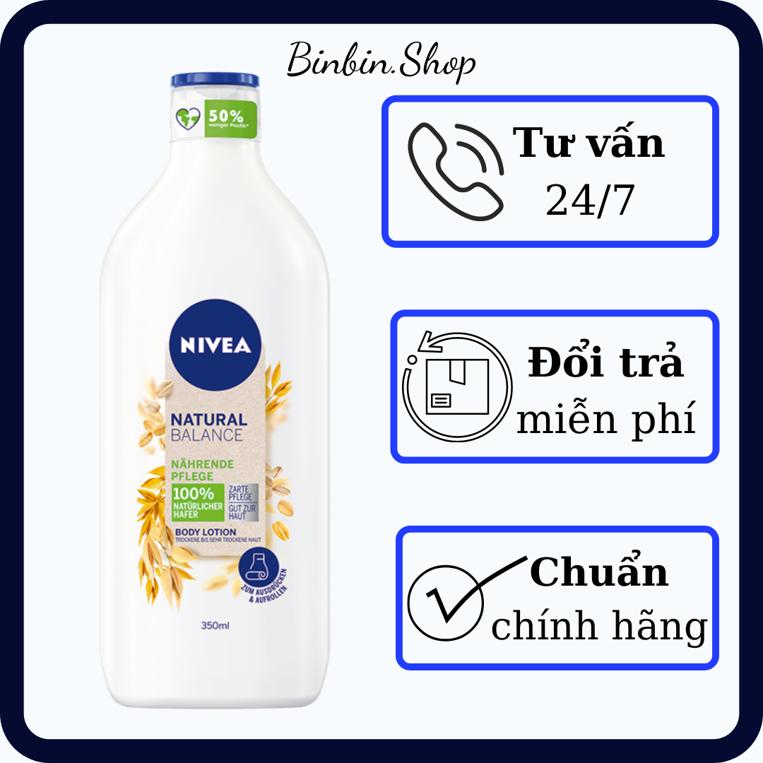 Sữa dưỡng thể Nivea Naturally Good Natural chiết xuất từ yến mạnh 350ml - Cộng hòa Séc