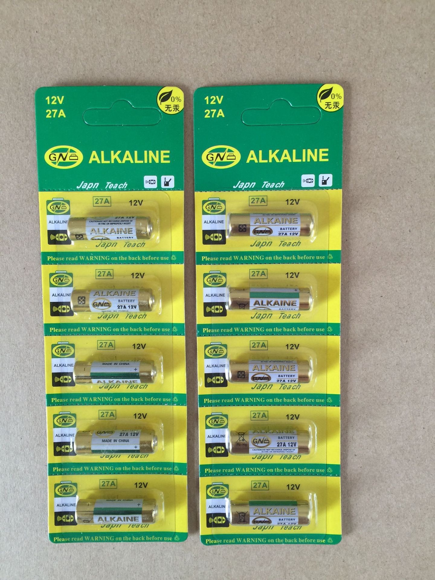 Vỉ 5 pin alkaline 12v 27a