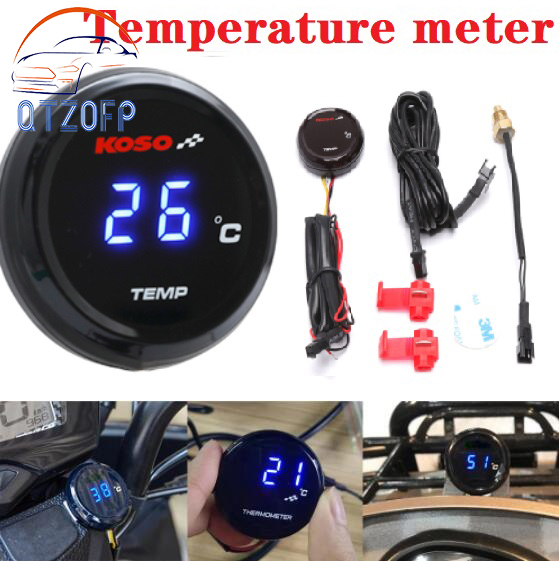 Koso vôn kế mini tròn thông dụng cho xe máy đồng hồ đo điện áp đồng hồ kỹ thuật số led cho yamaha xmax nmax sniper 135 150 y15 zr