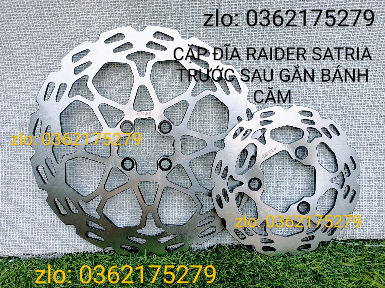 Cặp đĩa xe raider satria một cặp trước và sau gắn bánh căm