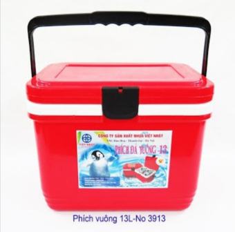 Phích đá, thùng đá vuông giữ nhiệt 13 Lít, 16 Lít Việt Nhật. Thùng cao cấp 3 lớp giữ nhiệt đến 6 tiếng.