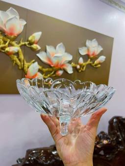 ĐĨA TRÁI CÂY THỦY TINH 3 CHÂN - KHAY ĐỰNG HOA QUẢ, ĐĨA TRÁI CÂY, THỐ ĐỰNG TRÁI CÂY