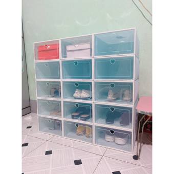 Hộp Nhựa Đựng Giày Dép Nắp Trái Tim Tủ Đựng Giày Đa Năng