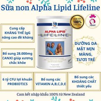 Sữa non Alpha Lipid Lifeline chính hãng, bổ sung kháng thể, vitamin, khoáng chất cho sức khỏe, nhập khẩu trực tiếp từ New Zealand, TẶNG BÌNH LẮC SỮA