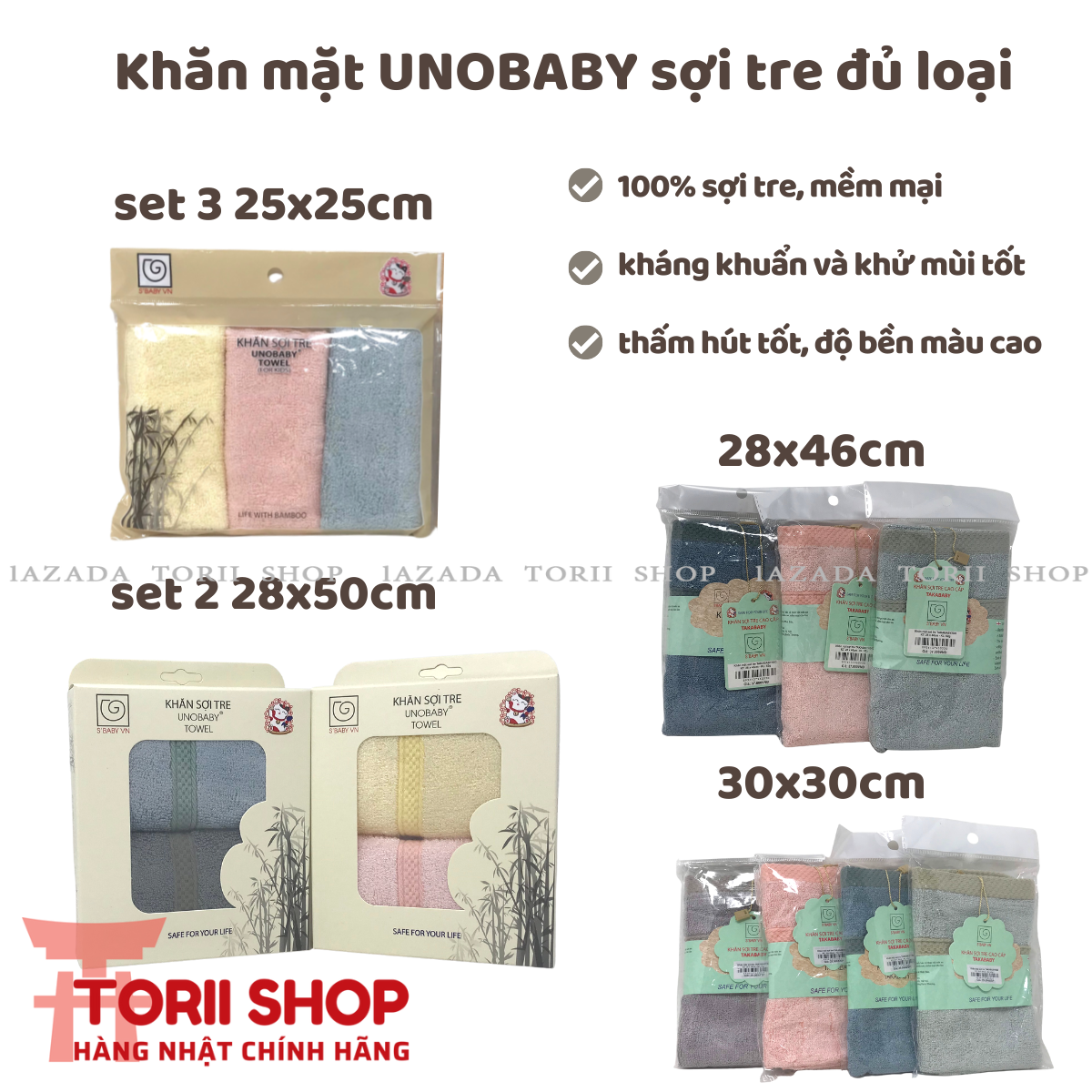Khăn mặt sợi tre S'Baby Takababy nhiều màu size 100% từ sợi tre, mềm mại kháng khuẩn và khử mùi thấm hút tốt