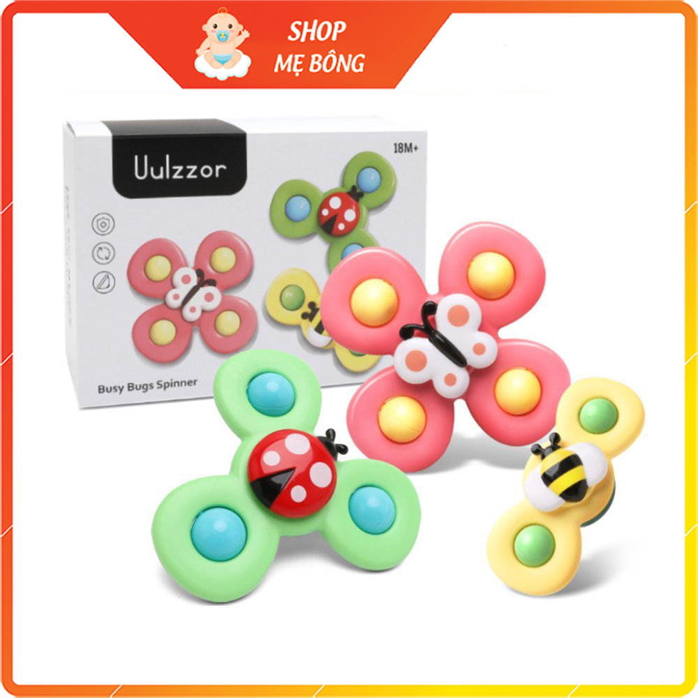Set 3 đồ chơi con quay spinner hình côn trùng vui nhộn cho bé