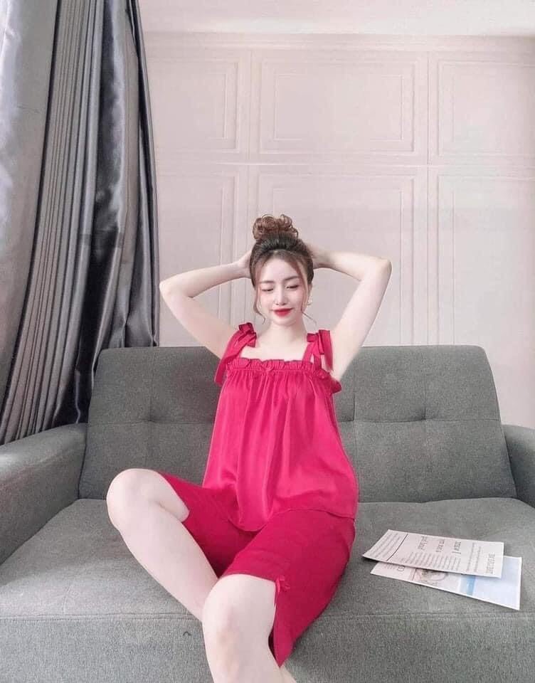 Set bộ mặc ngủ chất lua 100d lửng mát mẻ thời trang xịn xò