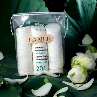 Bông tẩy trang Lamer 201 miếng cotton tự nhiên êm ái, mềm mịn, bông tẩy trang , bông tẩy trang cotton,