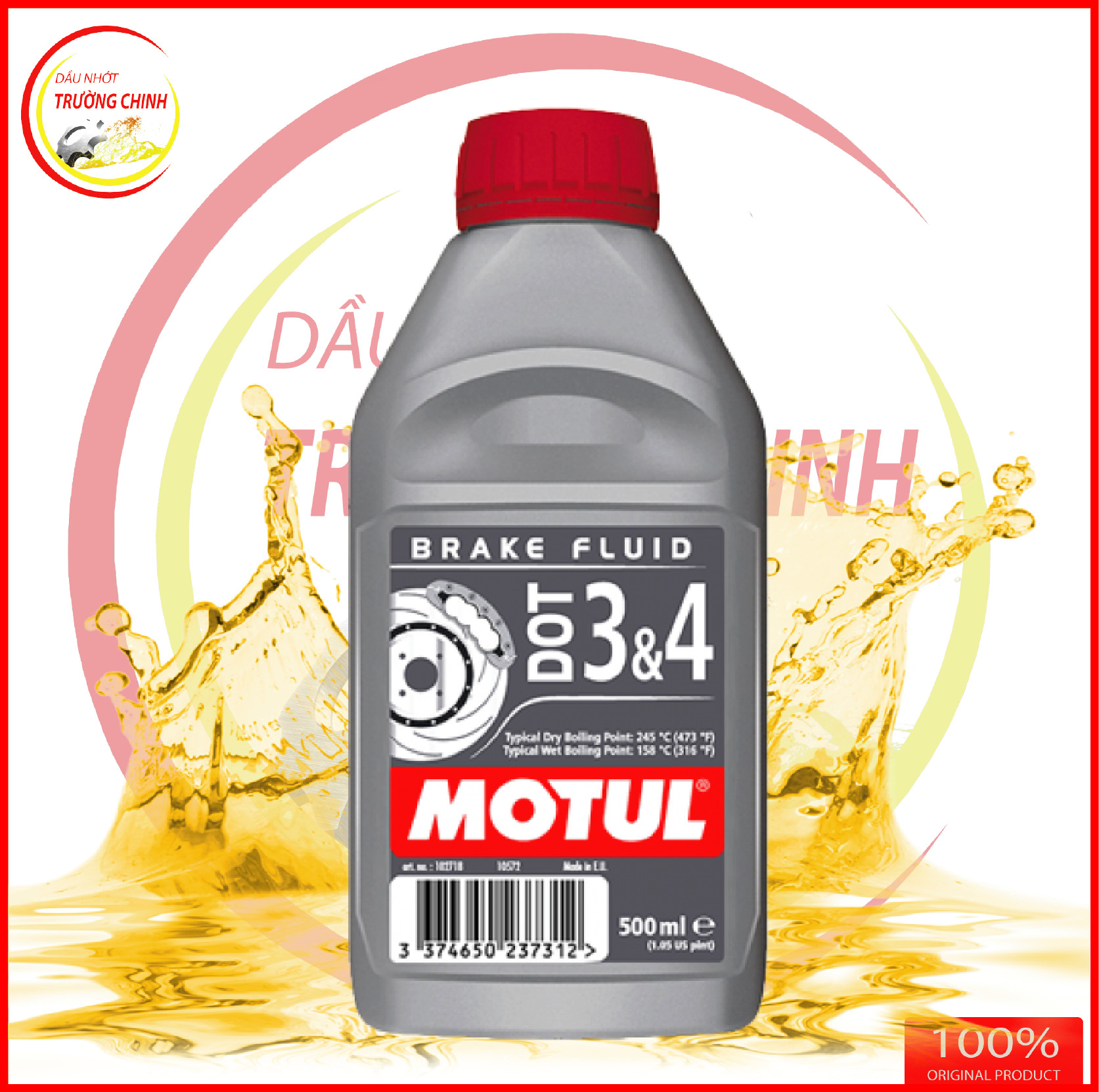 Dầu thắng, phanh tổng hợp motul dot 3 & dot 4 500ml