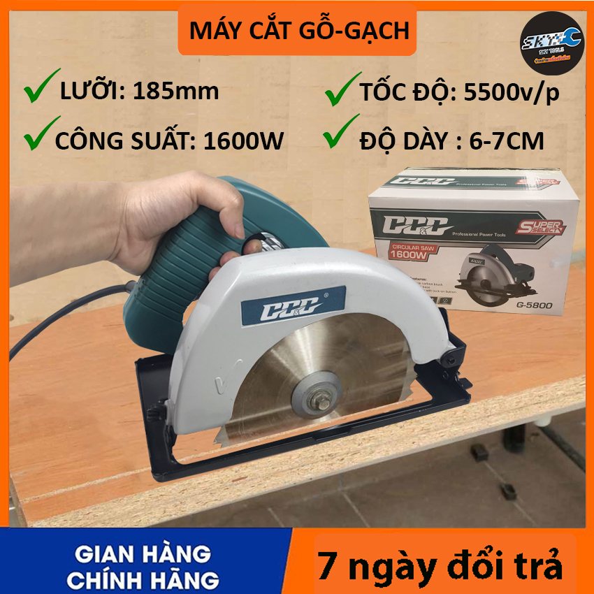 G-5800 Máy Cắt Gỗ , Máy Cưa Mini , Cưa Điện , cưa đĩa,,Cưa Gỗ , Máy Cắt Gỗ Đa Năng , máy cưa gỗ cầm tay , có thể cắt gạch Máy Cắt GGG Công Suất Lớn 1600W, lưỡi cắt 185mm, tốc độ 5500v/p, dùng điện 220v . Bảo Hành 3 tháng