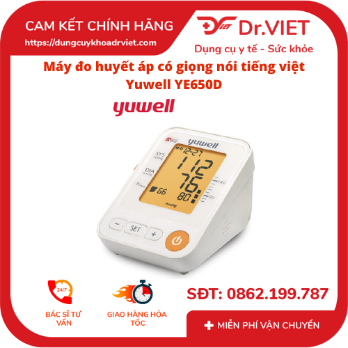 Máy Đo Huyết Áp có giọng nói Tiếng Việt Yuwell YE650D chính hãng