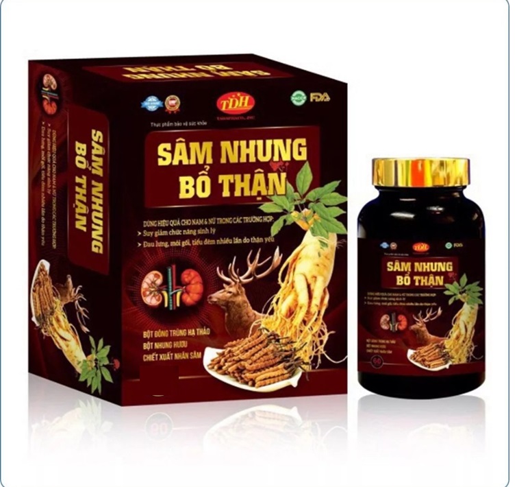 Viên Uống Sâm Nhung Bổ Thận Giúp Bổ Thận Giúp Tăng Cường Sinh Lý Nam Nữ Giảm Đau LưngMỏi GốiGiảm Tiểu Đêm Tiểu RắtTiểu Không Tự Chủ Tóc Bạc Sớm -hôp 30 viên