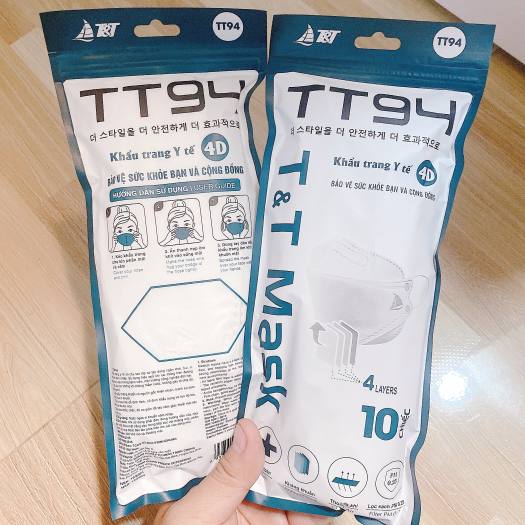Khẩu Trang Y Tế 4D TT Mask K94 (Túi 10 Chiếc) (SP001745 )