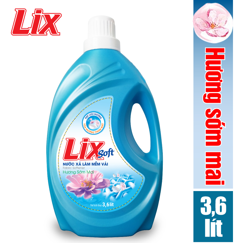 Nước xả vải lix soft hương sớm mai 3.6 lít lsf36