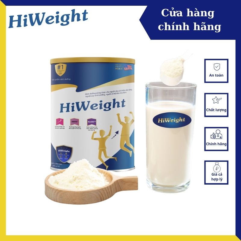 Sữa bột HiWeight hỗ trợ tăng cân hộp 650g - Sữa non nhập khẩu giúp cải thiện cân nặng dành cho người gầy hàng chính hãng
