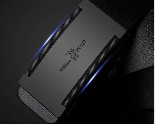 Thắt lưng da nam cao cấp william polo, dây nịt nam da thật  ,khóa tự động mạ ti tan-[ kaimono]