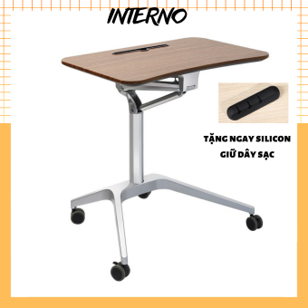Bàn làm việc nâng hạ chiều cao , bàn latop đa năng di động , bàn văn phòng làm việc di động gỗ óc chó interno