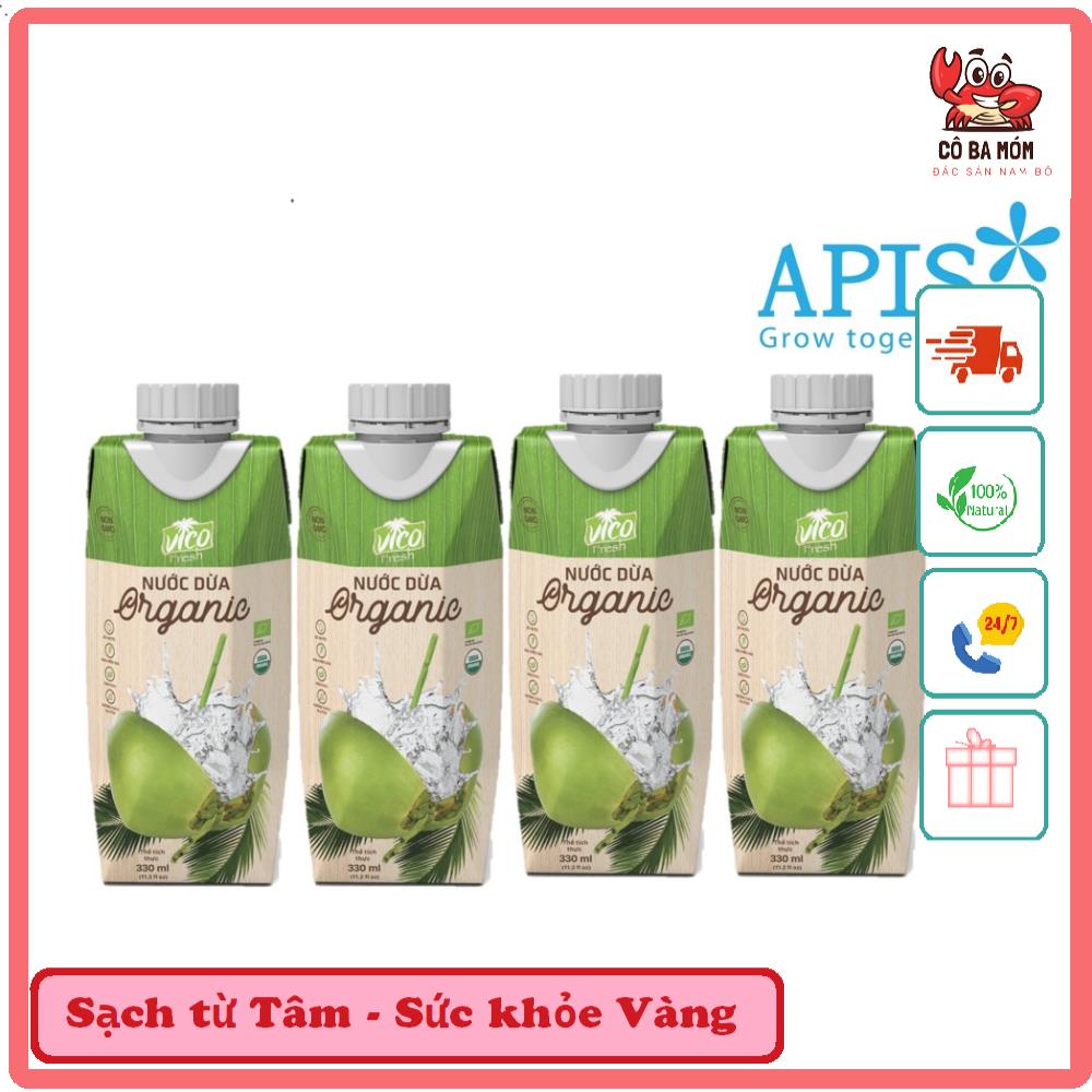 3 HỘP NƯỚC DỪA VICO FRESH VỊ XIÊM 330ML MÁT LẠNH CÔ BA MÓM - ĐẶC SẢN NAM BỘ