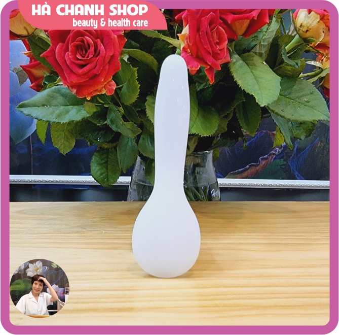 Đá massage mặt guasha bạch ngọc hình thìa - Hà Chanh Shop