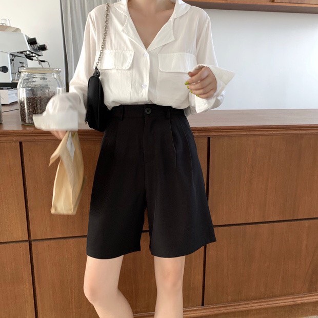 Quần sooc ngố vải - Quần short tâysiêu cá tính