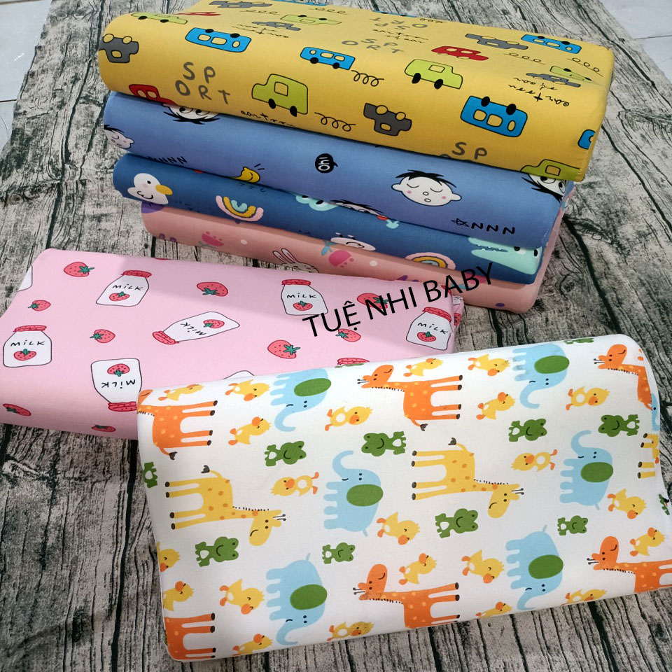 Gối cao su non,Gối nhỡ cho bé từ 2 đến 10 tuổi chất liệu cao su non tổng hợp vải cotton thấm hút mồ hôi tốt