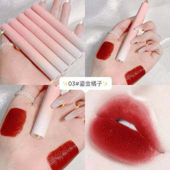 Bộ Son Kem Lì 5 Cây Đầu lợn Leaduu Hồng Không Dính Cốc Set Son Kem Mịn Lì Nội Địa Trung Chống Thấm Nước