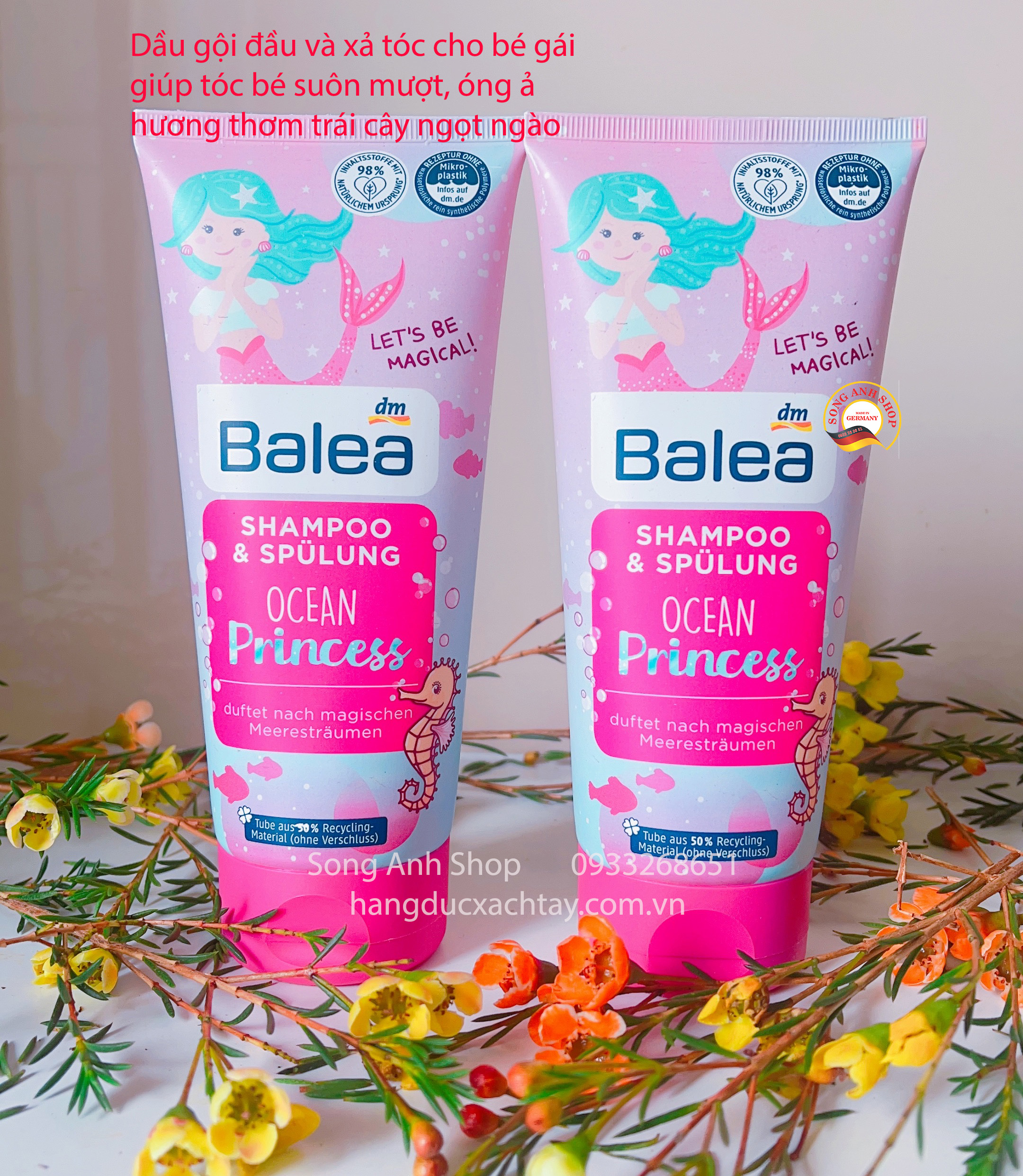 Dầu gội đầu và dầu xả tóc cho bé gái Balea Ocean Princess
