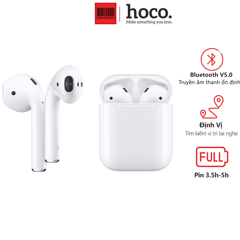 Tai nghe Bluetooth V5.0 TWS Wireless Hoco DES03 PRO hỗ trợ định vị, đổi tên, dung lượng 350mAh - Tai nghe TWS kiểu dáng thời thượng, chất âm được nâng cấp mới nhất