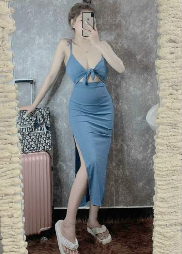 Đầm thun gân mềm hàng nhập cao cấp.