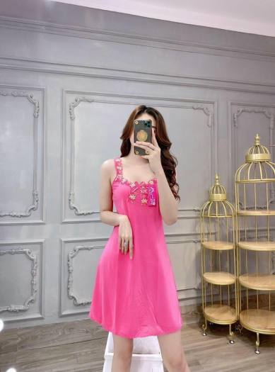 Đầm thun lạnh mặc nhà,Váy ngủ,Đầm mặc nhà