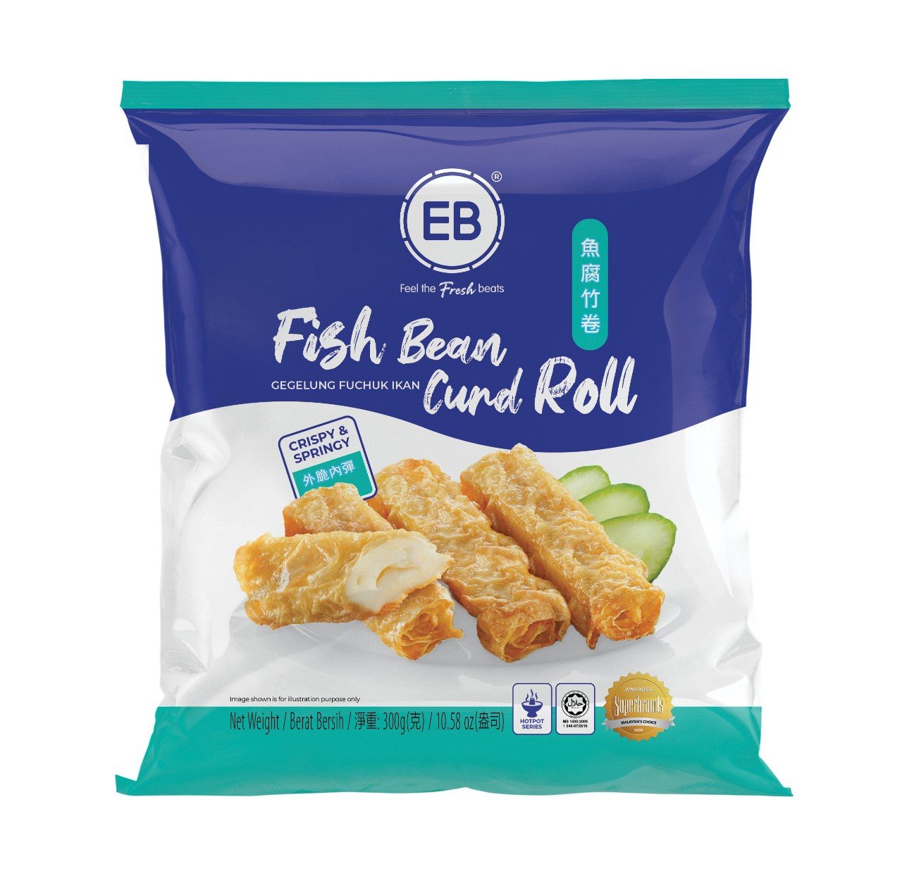 Đậu hủ ky cuộn cá eb malaysia 300g