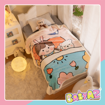 Chăn lông cừu trẻ em 2 lớp loại dày cho bé nhiều mẫu, mền đắp mùa đông siêu ấm, chăn cho bé đi học đến trường (Size 1m4 x 1m siêu ấm)